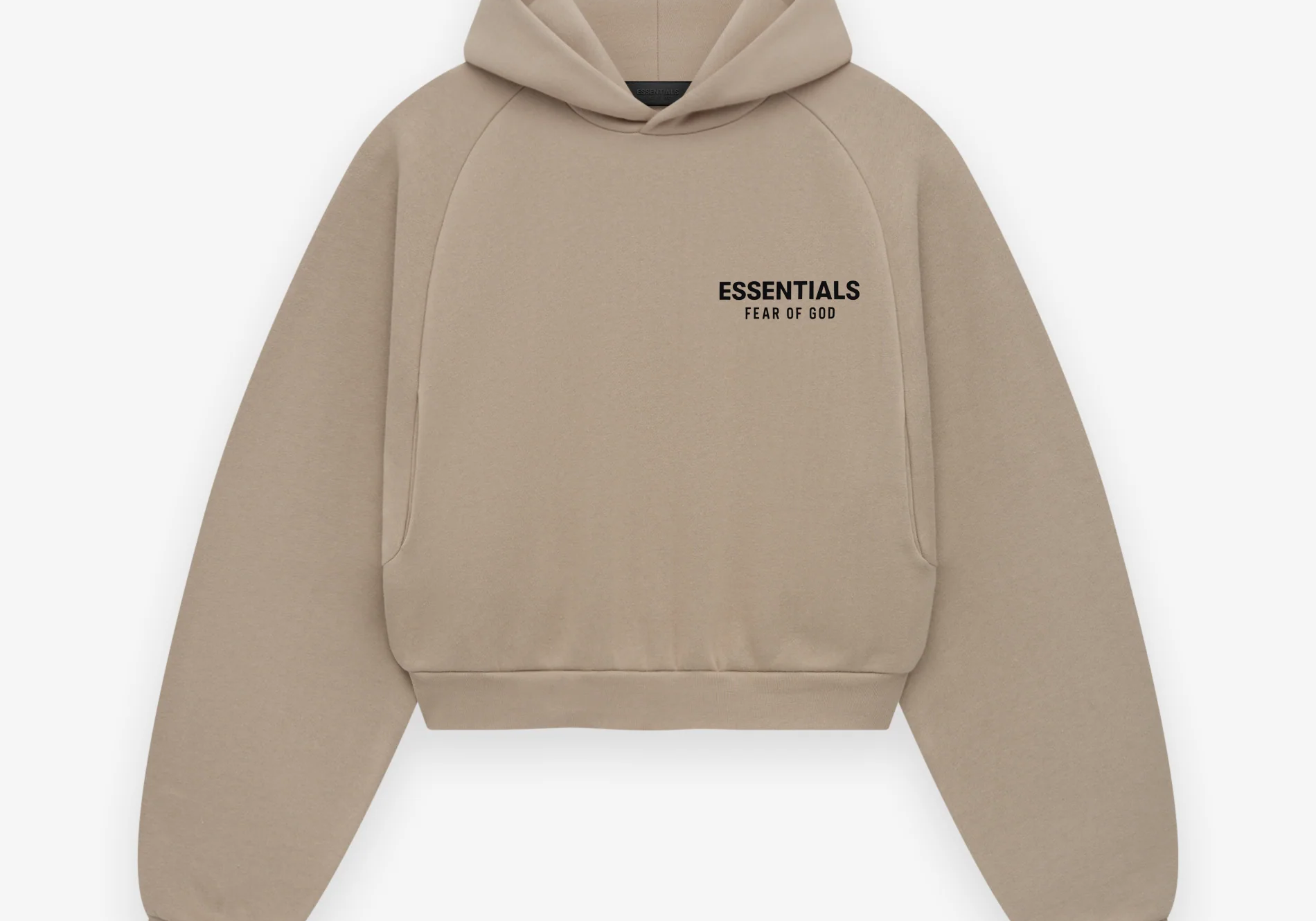 Fear of God Essentials Women's Fleece Cropped Hoodie Desert Sand