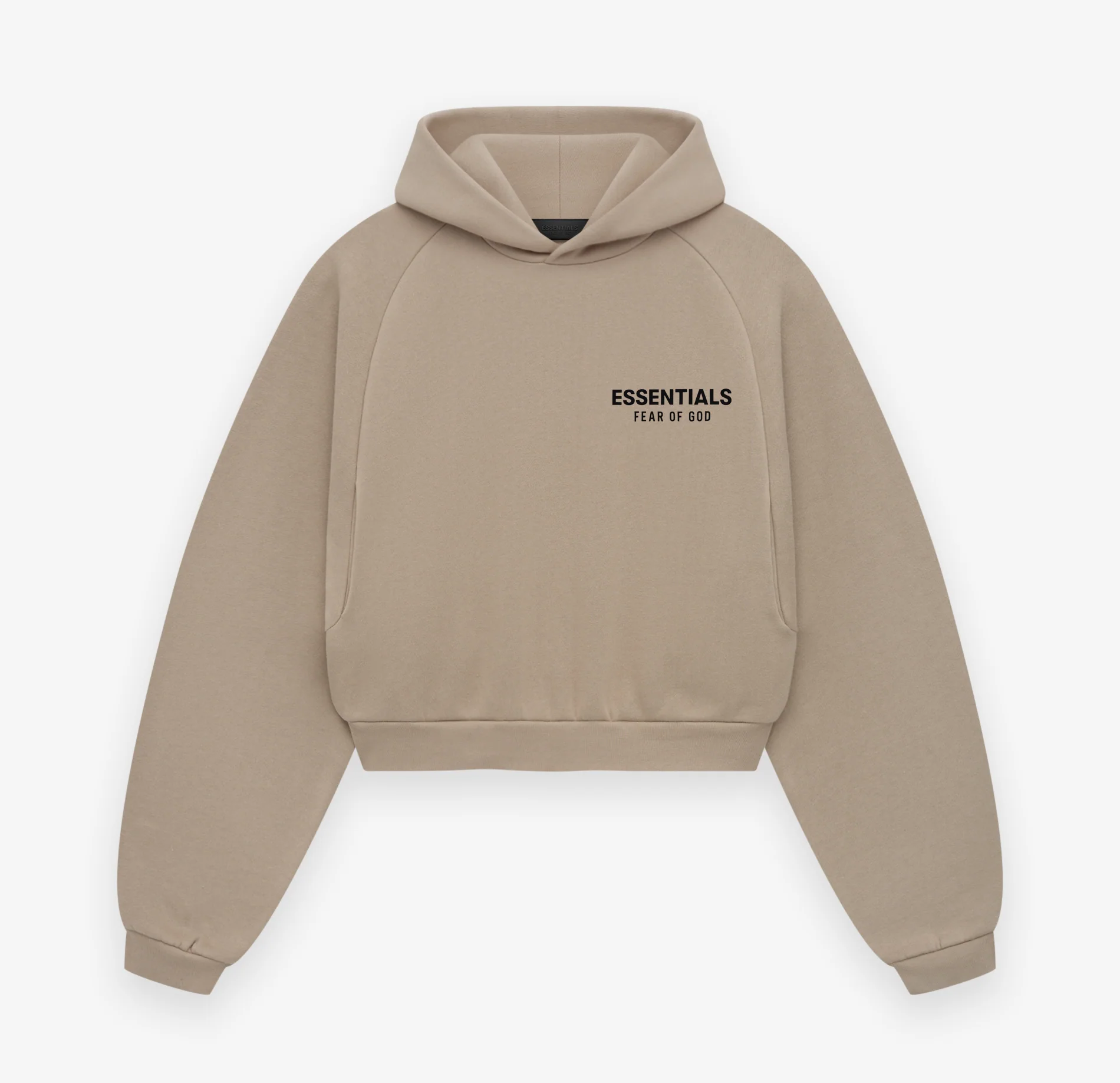 Fear of God Essentials Women's Fleece Cropped Hoodie Desert Sand