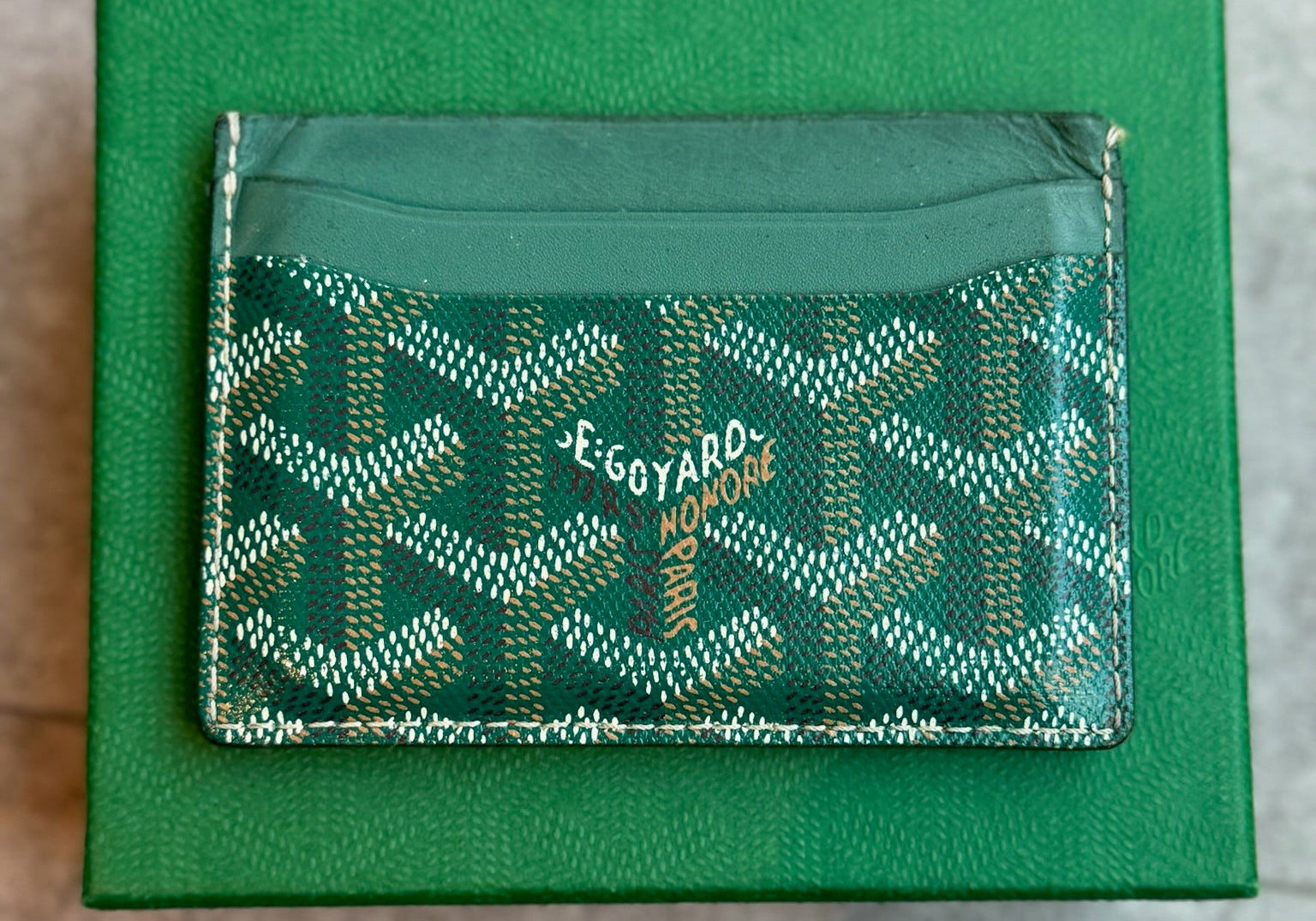 Goyard Saint Sulpice Card Holder Green (Preowned)