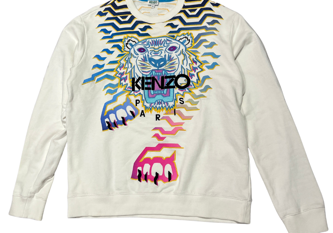 Kenzo Geo Tiger Crewneck White (Preowned)