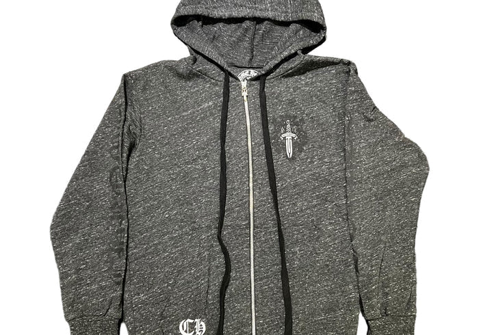 Chrome Hearts Dagger Zip-Up Hoodie Grey