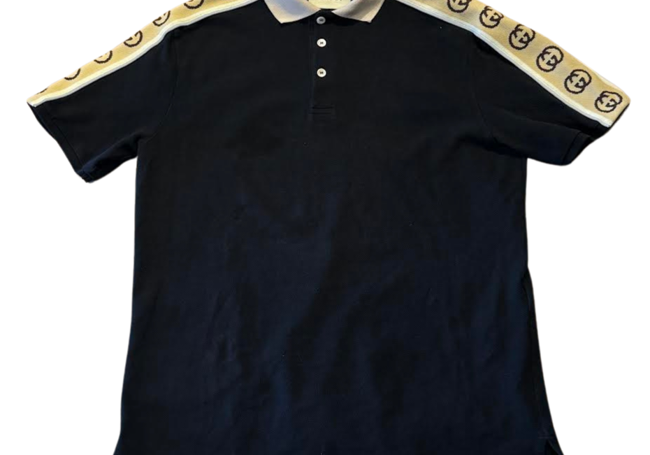 Gucci GG Interlocking G Reflective Stripe Polo (Preowned)