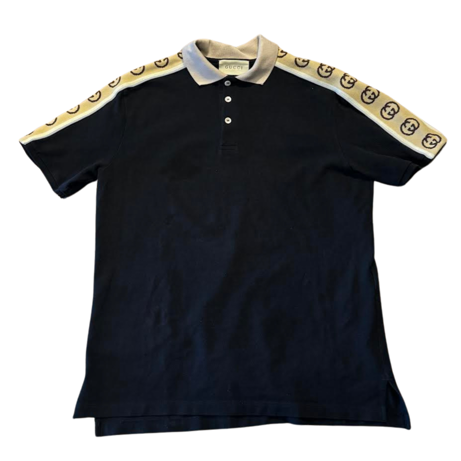 Gucci GG Interlocking G Reflective Stripe Polo (Preowned)