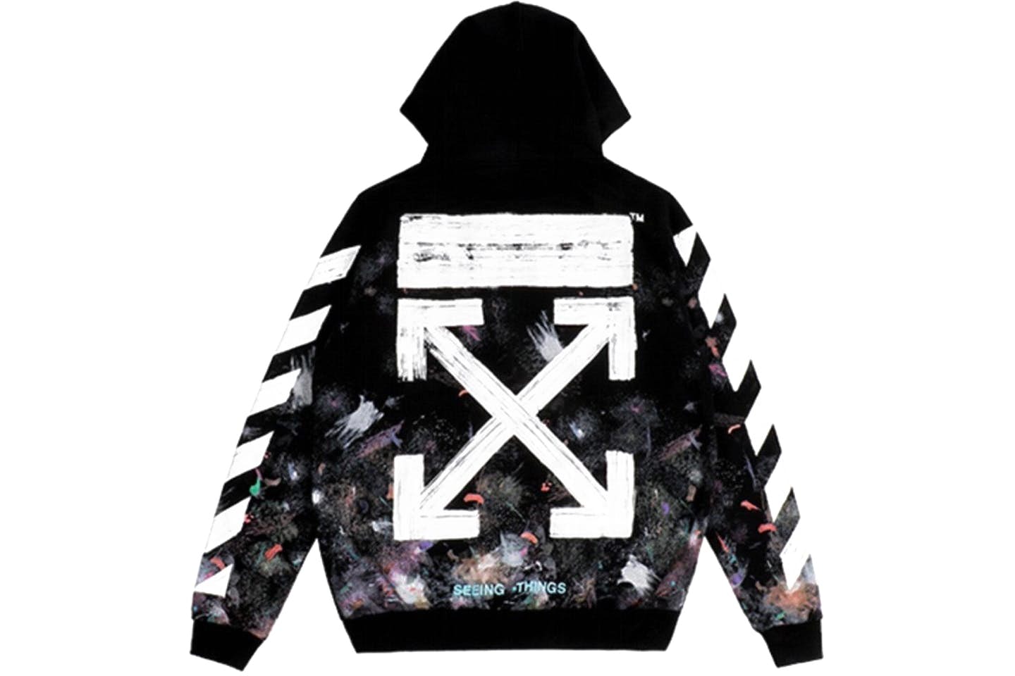 OFF-WHITE Galaxy Brushed Zip-Up Hoodie (SS21) Black (Preowned)