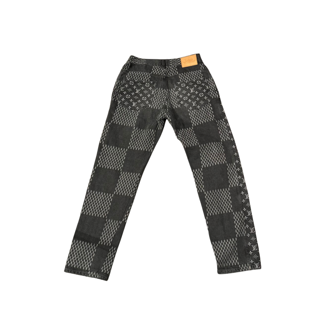 Louis Vuitton x Nigo Giant Damier Waves MNGM Denim Pants Noir (Very Lightly Used Size 30)