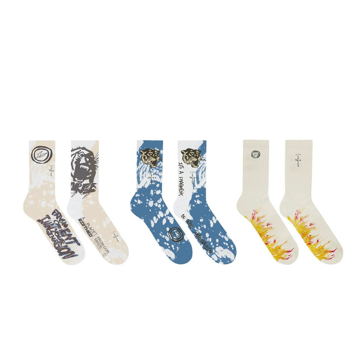 Travis Scott Cactus Jack For Fragment Socks (3-Pack) Multi