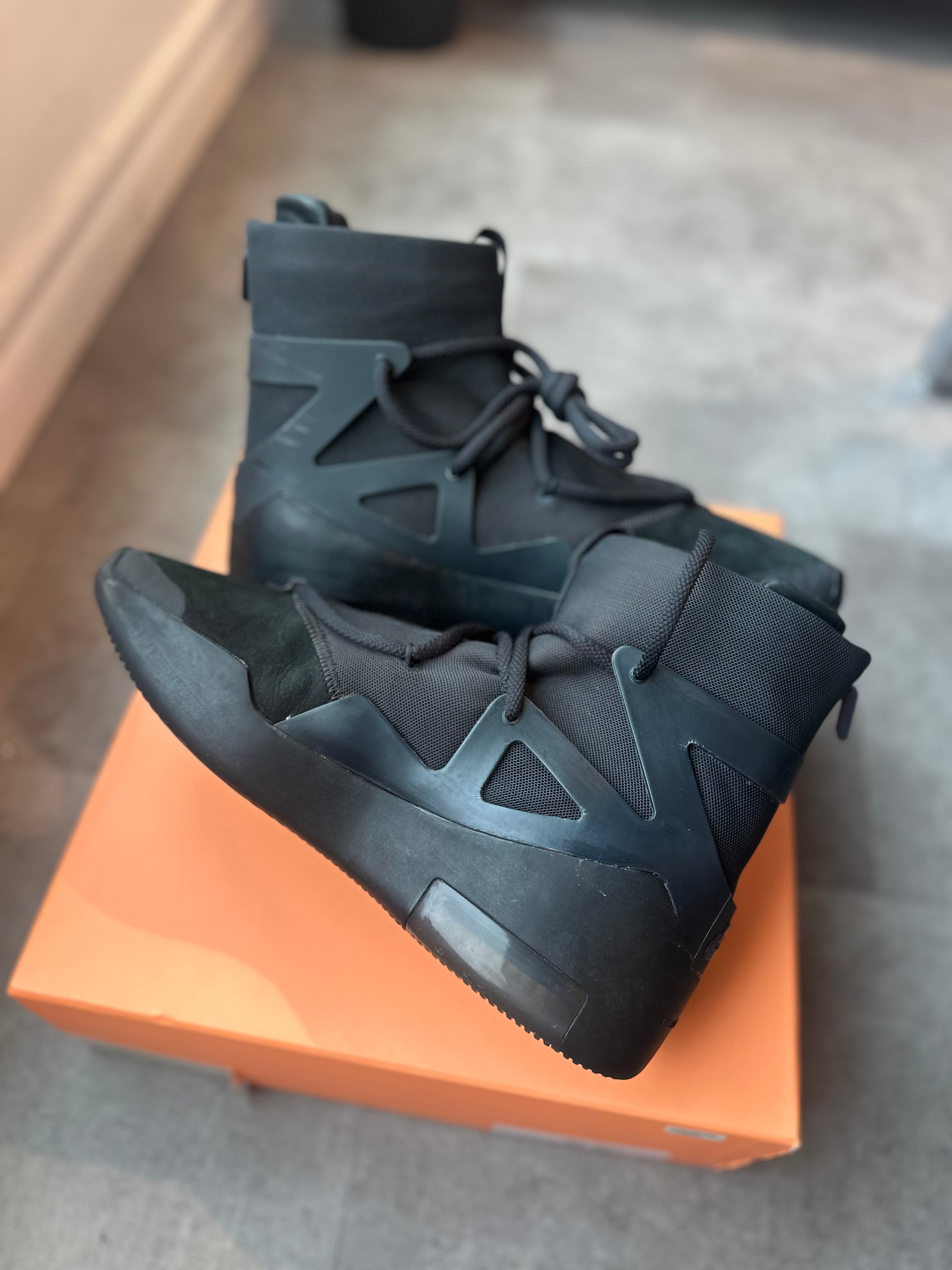 Nike Air Fear of God 1 Triple Black (Preowned Size 9.5)