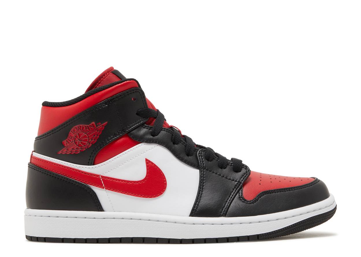 Jordan 1 Mid White Black Red (2022)