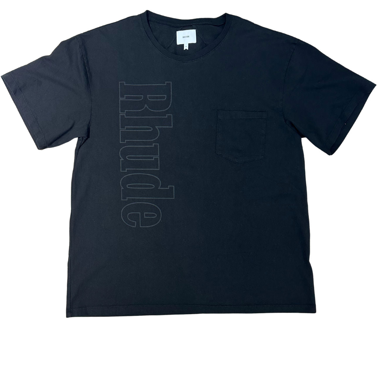 Rhude Tonal Side Logo Pocket T-Shirt Black, brand new, size M