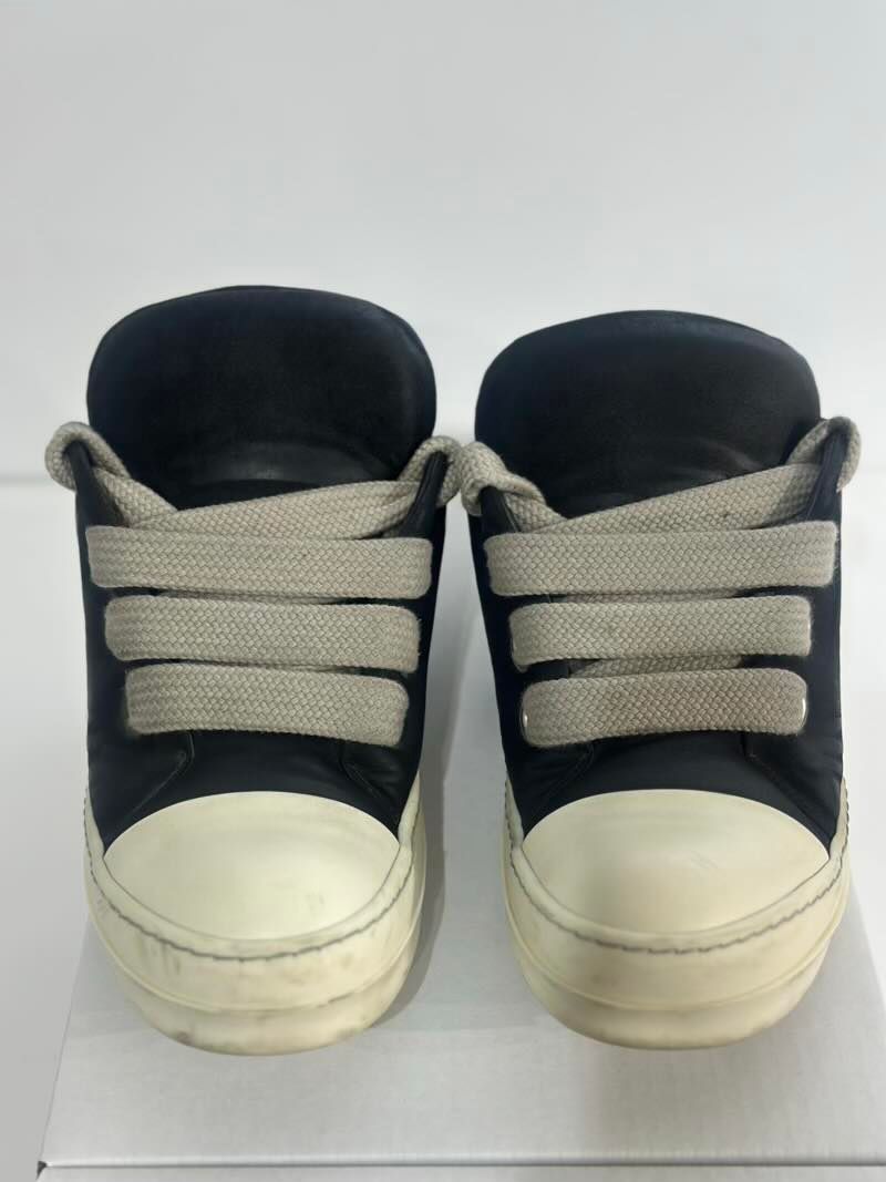 Rick Owens Jumbo Lace Leather Ramones Low Top Sneaker, pre-owned, US Men's 10 – photo 2 of 7