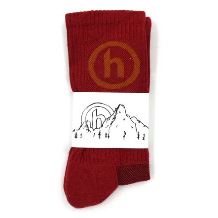 Hidden NY Crew Socks Maroon/Orange