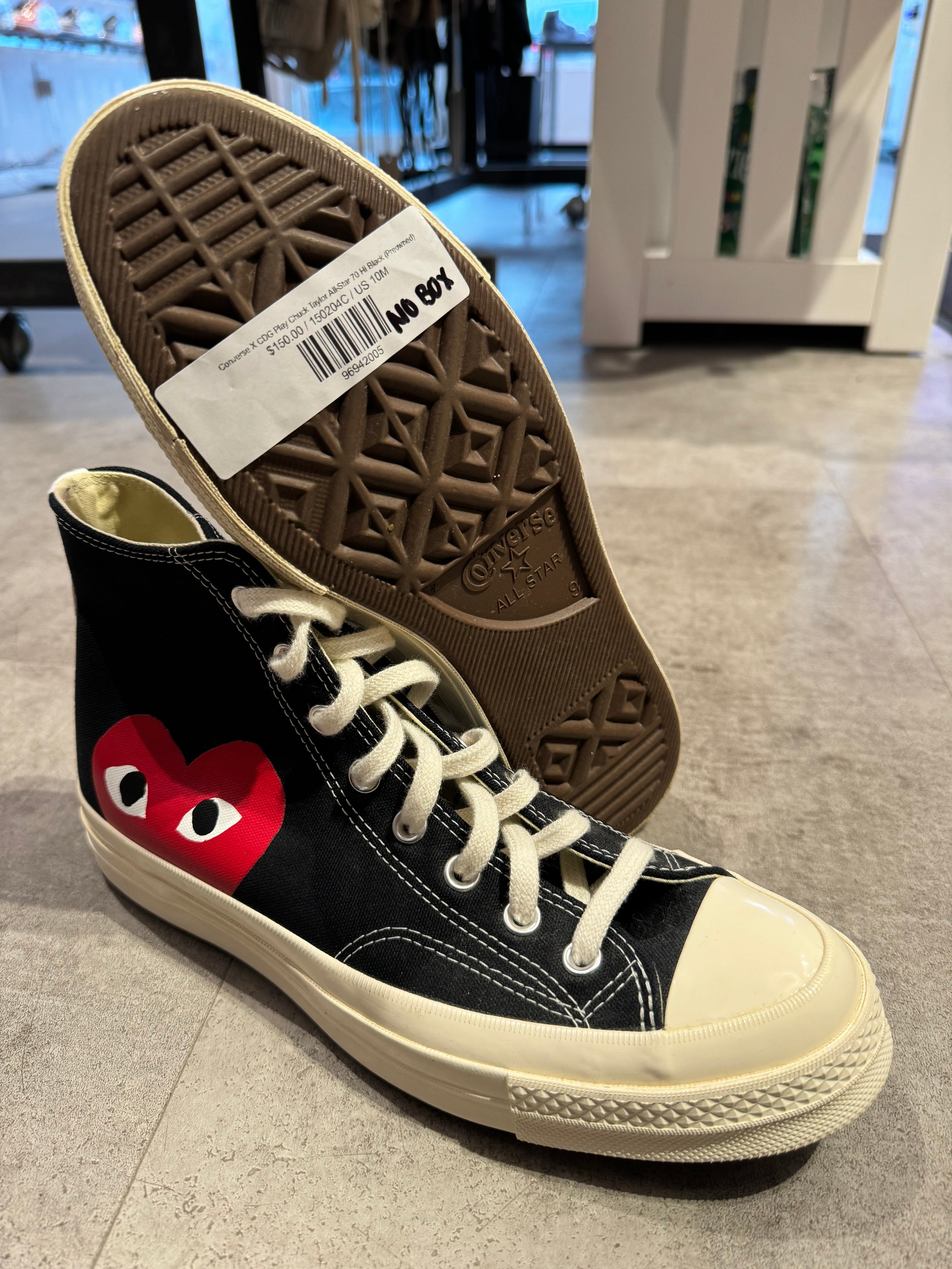 Converse X CDG Taylor All Star 70 Hi Play Black (Preowned Size 9)