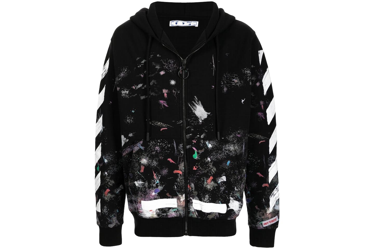 OFF-WHITE Galaxy Brushed Zip-Up Hoodie (SS21) Black (Preowned)