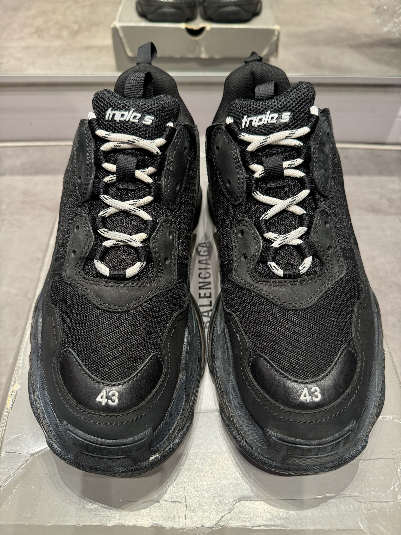 Balenciaga Triple S Triple Black (Preowned Size 43)