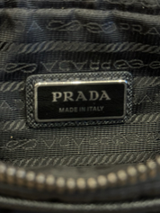 Prada Re-Nylon and Saffiano Leather Shoulder Bag Black (Preowned)