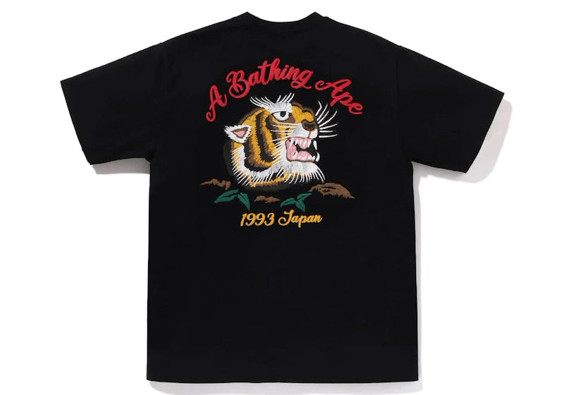 BAPE Embroidery Style Souvenir Logo Tee Black