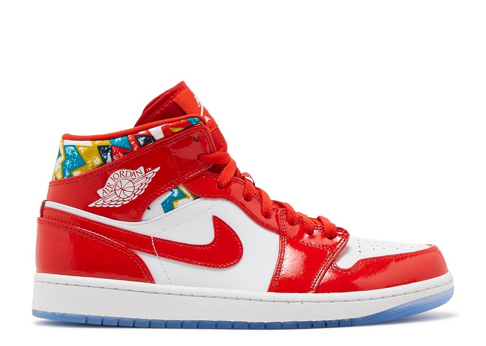 Jordan 1 Mid Barcelona Sweater Red Patent