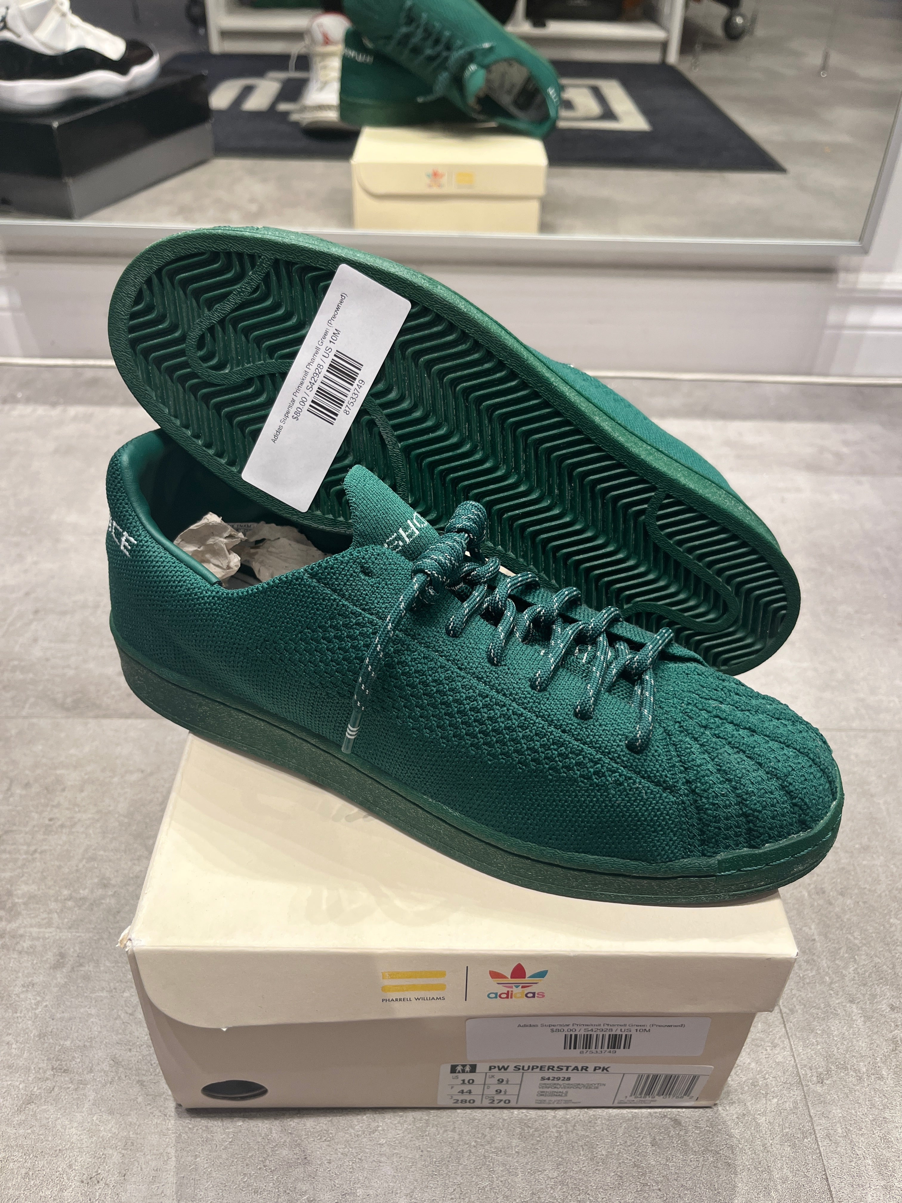 Adidas Superstar Primeknit Pharrell Green Preowned Utopia Shop