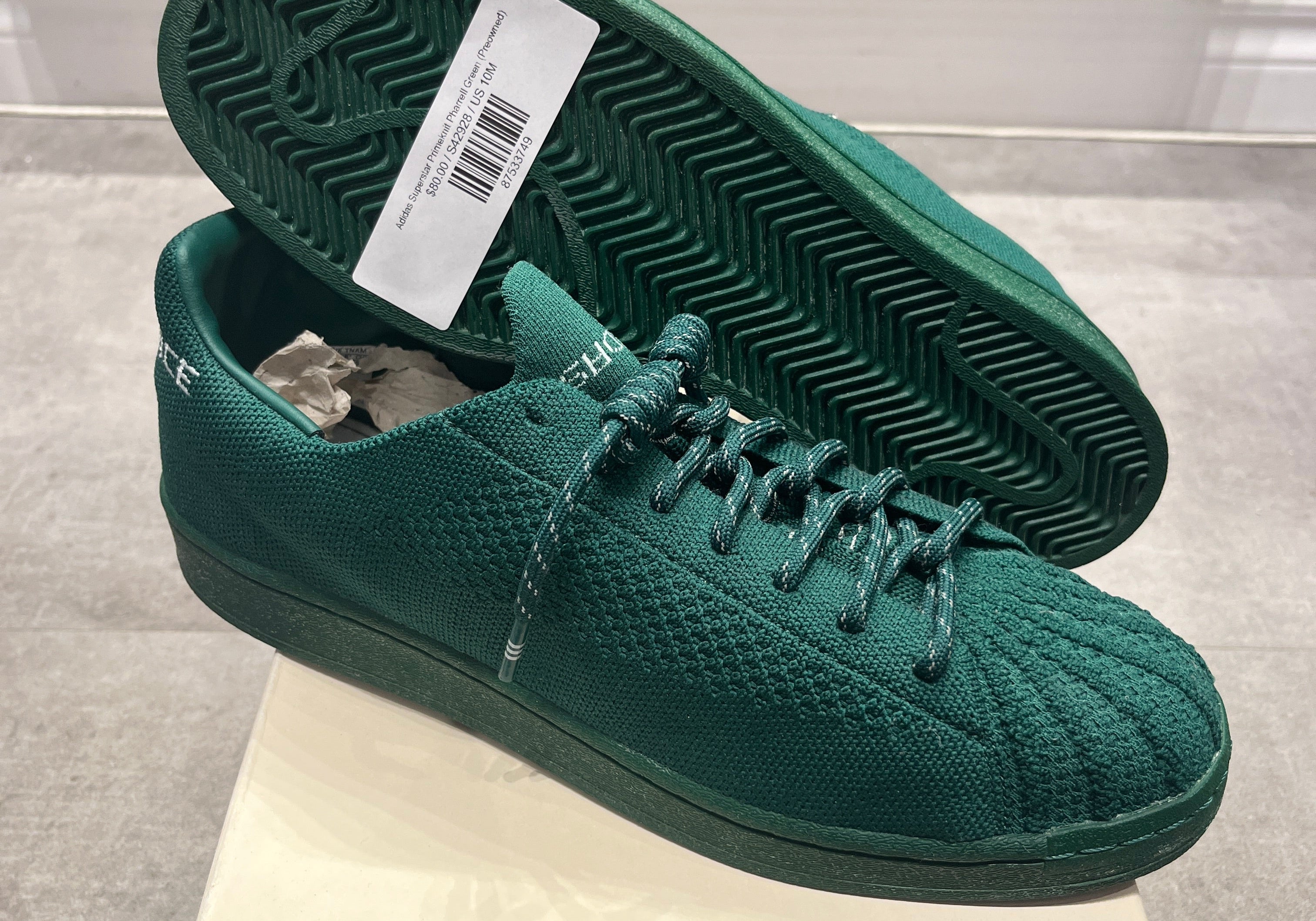 Adidas Superstar Primeknit Pharrell Green (Preowned)