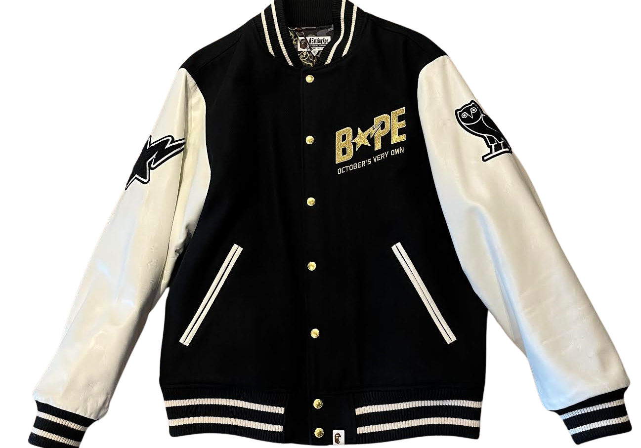 Bape x OVO Varsity Jacket Black (Lightly Preowned)