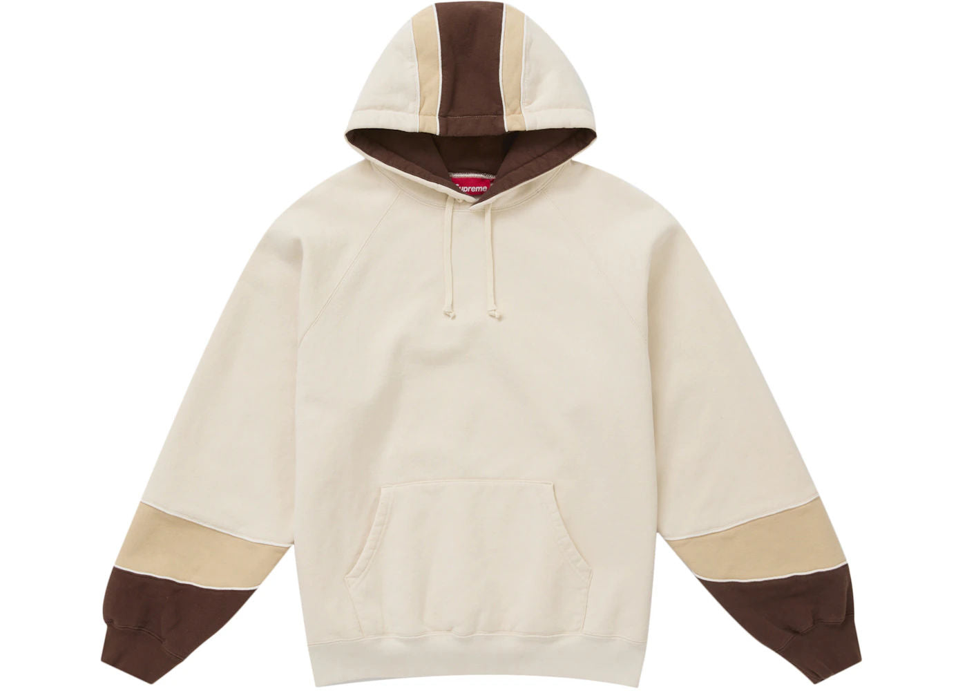 Supreme Paneled Hooded Sweatshirt (SS25) Natural, brand new, size L
