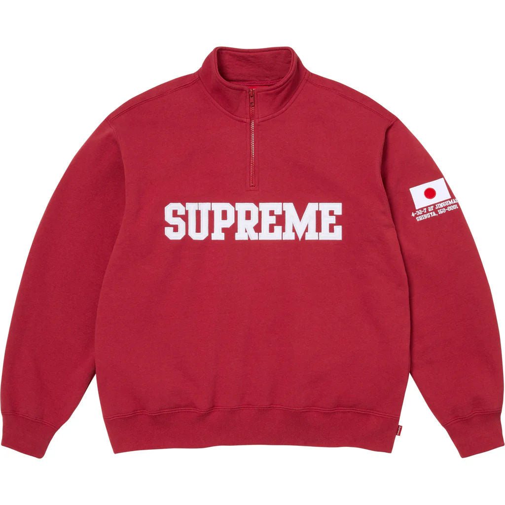 Supreme Shop Flag Half Zip Pullover Red, brand new, size M