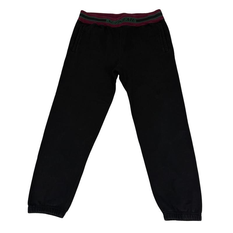 Supreme Striped Rib Sweatpants Black, pre-owned, size M – photo 1 of 2