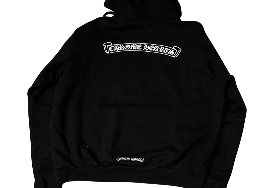 Chrome Hearts Scroll Logo Pullover Hoodie Black (Preowned Size L)