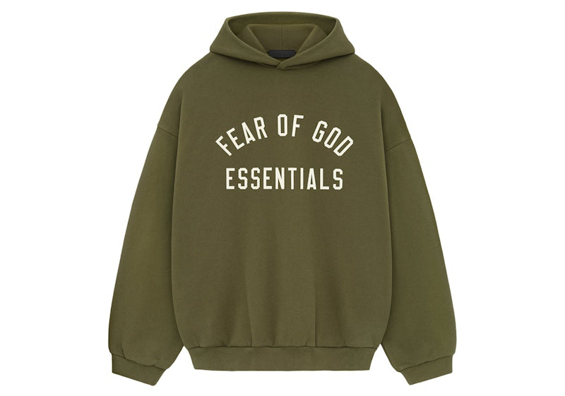 Fear of God Essentials Fleece Hoodie Military