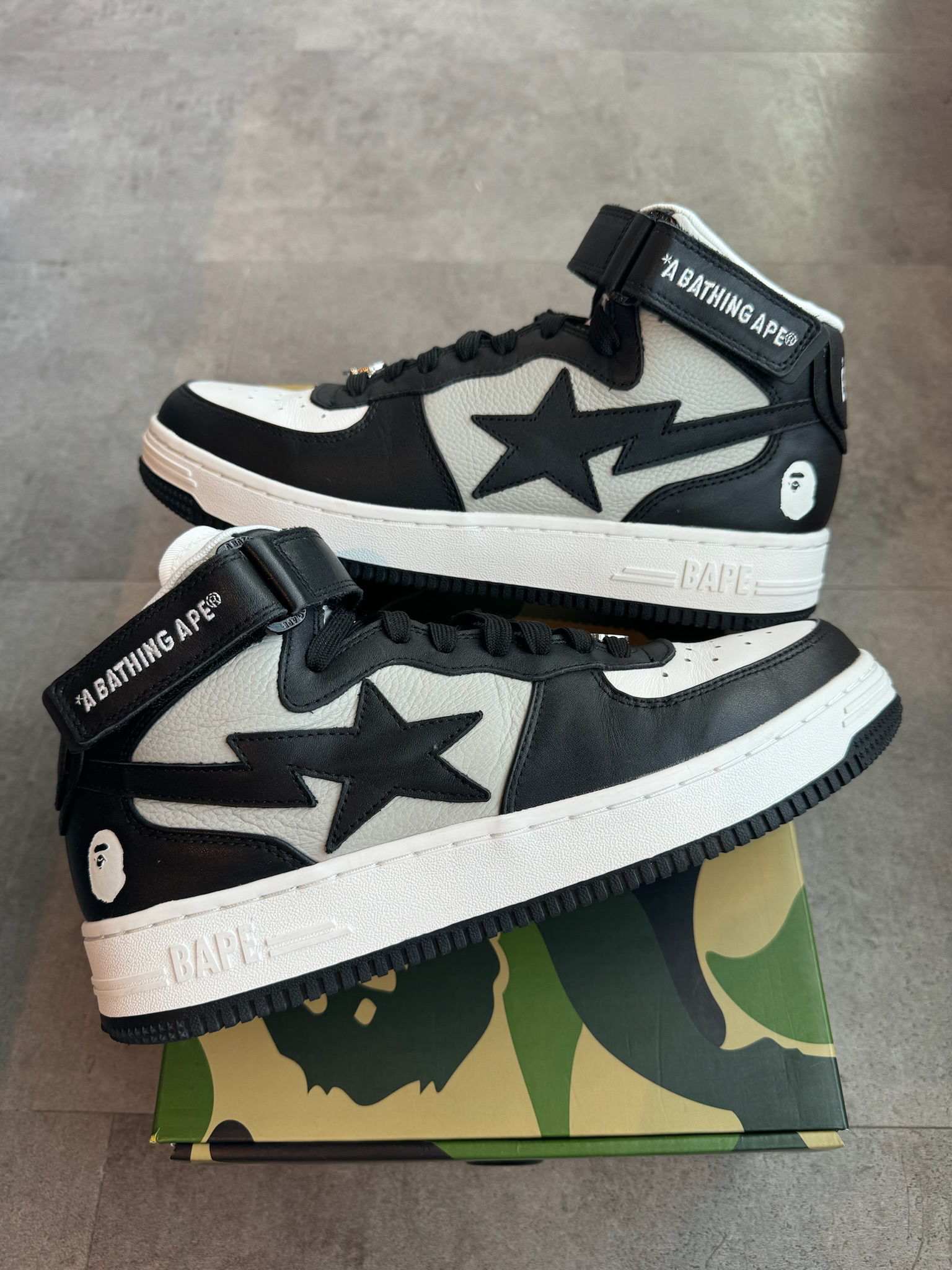 A Bathing Ape Bape Sta Mid Black (2022) (Preowned Size 9)