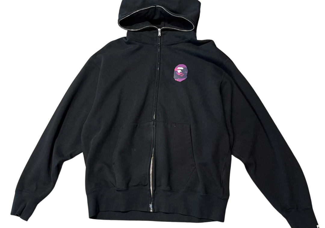 Bape ABC Purple Camo Black Full Zip Hoodie (Preowned)