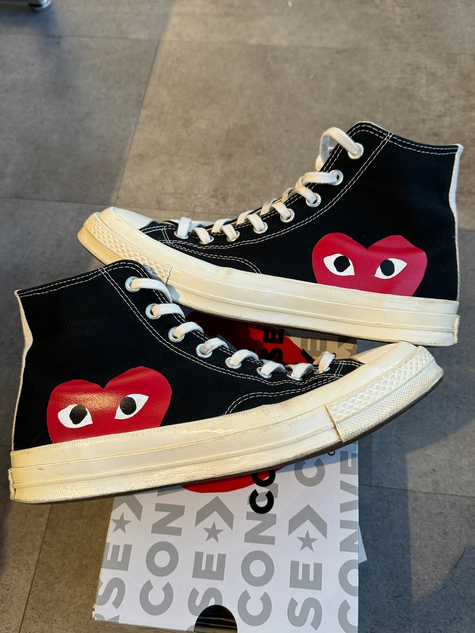 Converse X CDG Taylor All Star 70 Hi Play Black (Preowned Size 9) (8/10)