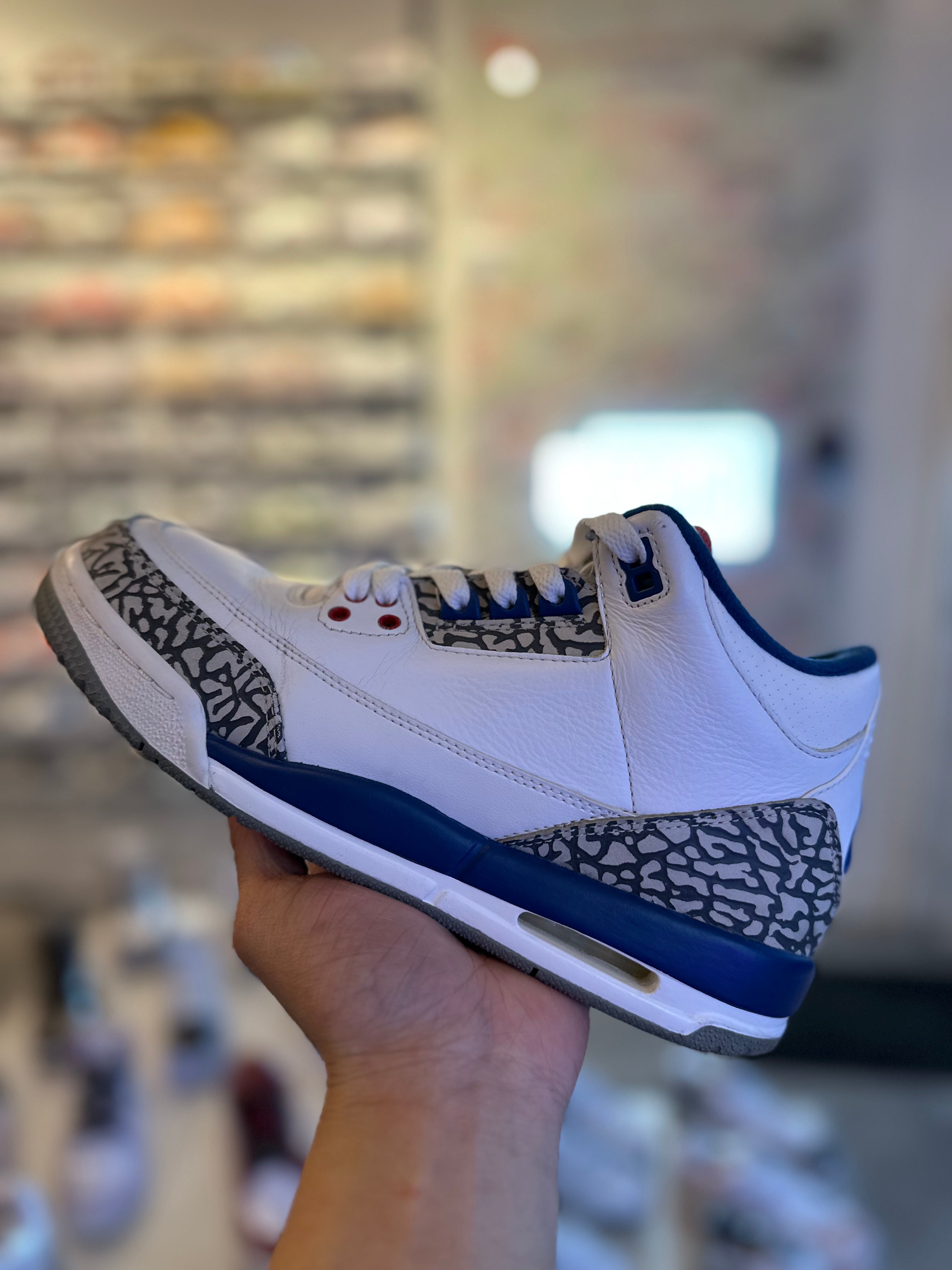 Nike Air Jordan 3 Retro True Blue (GS) SZ 6Y, 854261-106 good No Box, MSRP $250