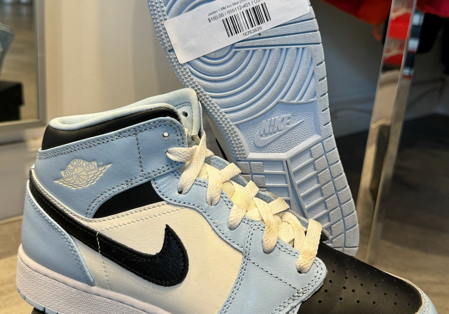 Jordan 1 Mid Ice Blue (2022) (GS) (Preowned)