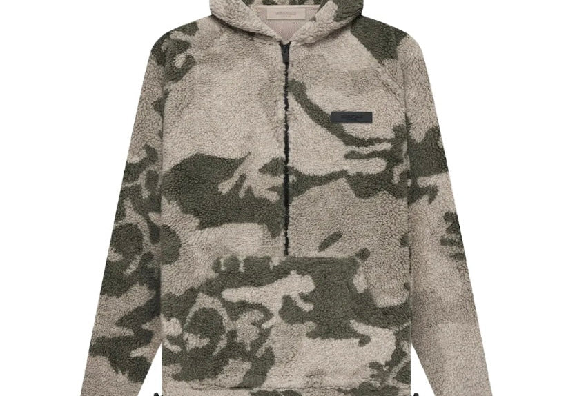 Fear of God Essentials Polar Fleece Half-Zip Hoodie (SS22) Camo