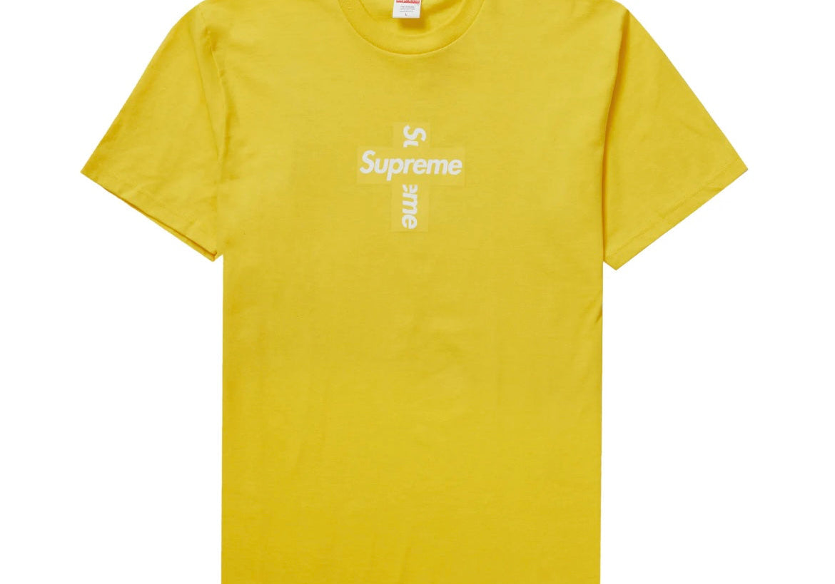 Supreme Cross Box Logo Tee Yellow