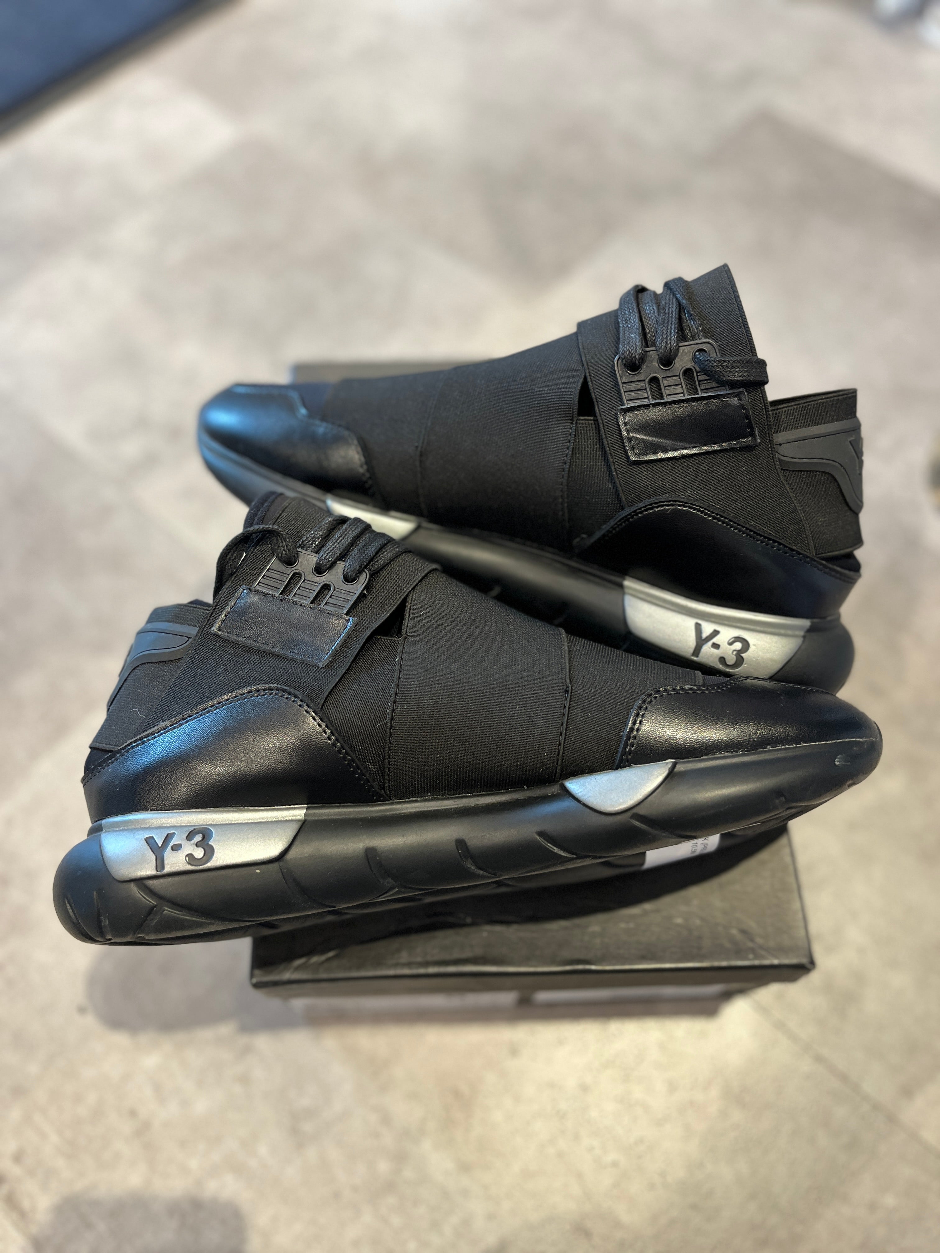 Y-3 Qasa High Triple Black (Preowned Size 10.5)