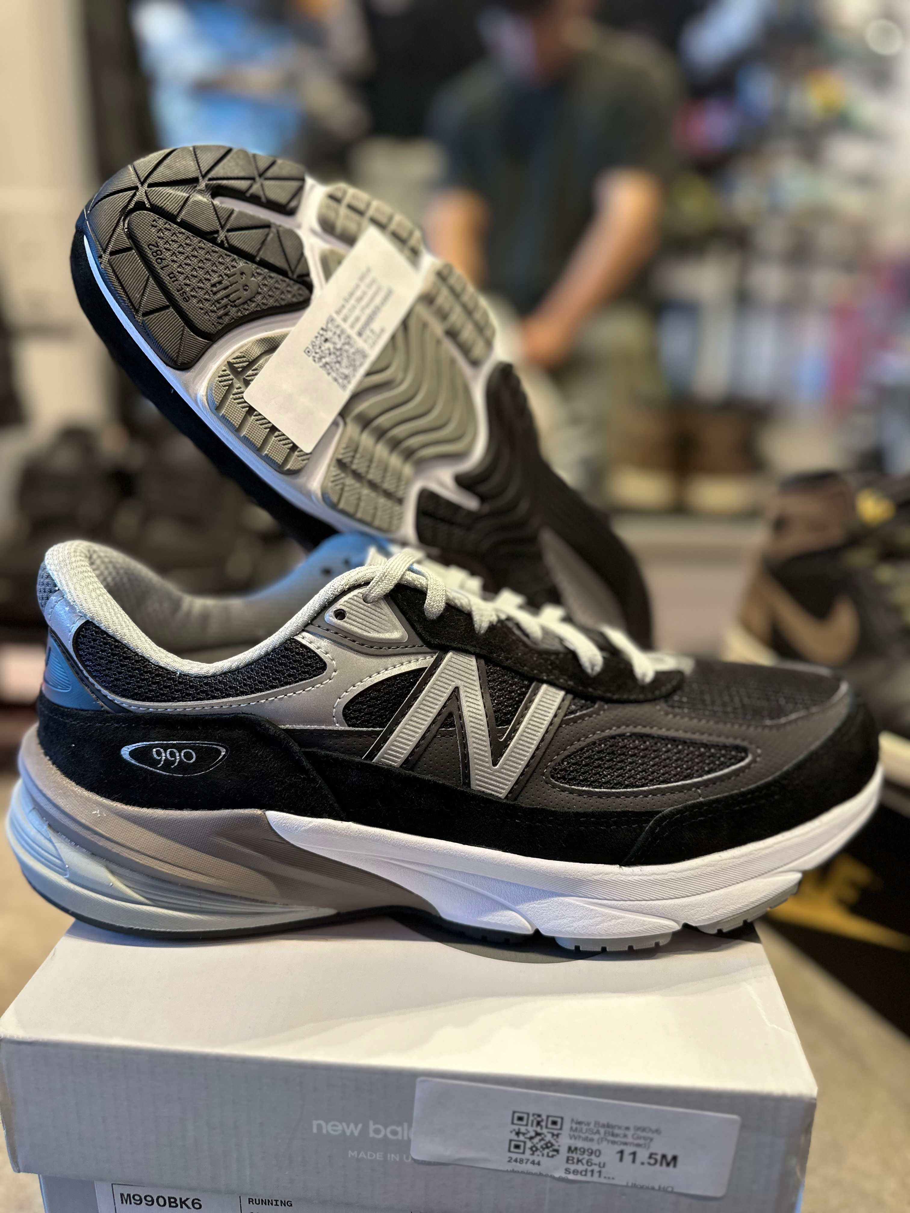 New Balance 990v6 MiUSA Black Grey White (Preowned)