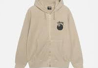 Stussy 8 Ball Pigment Dyed Zip Hoodie Khaki