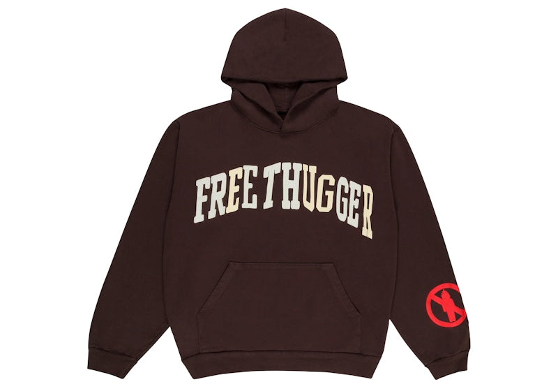 Travis Scott x Cactus Plant Flea Market "Free Thugger" Hoodie Brown