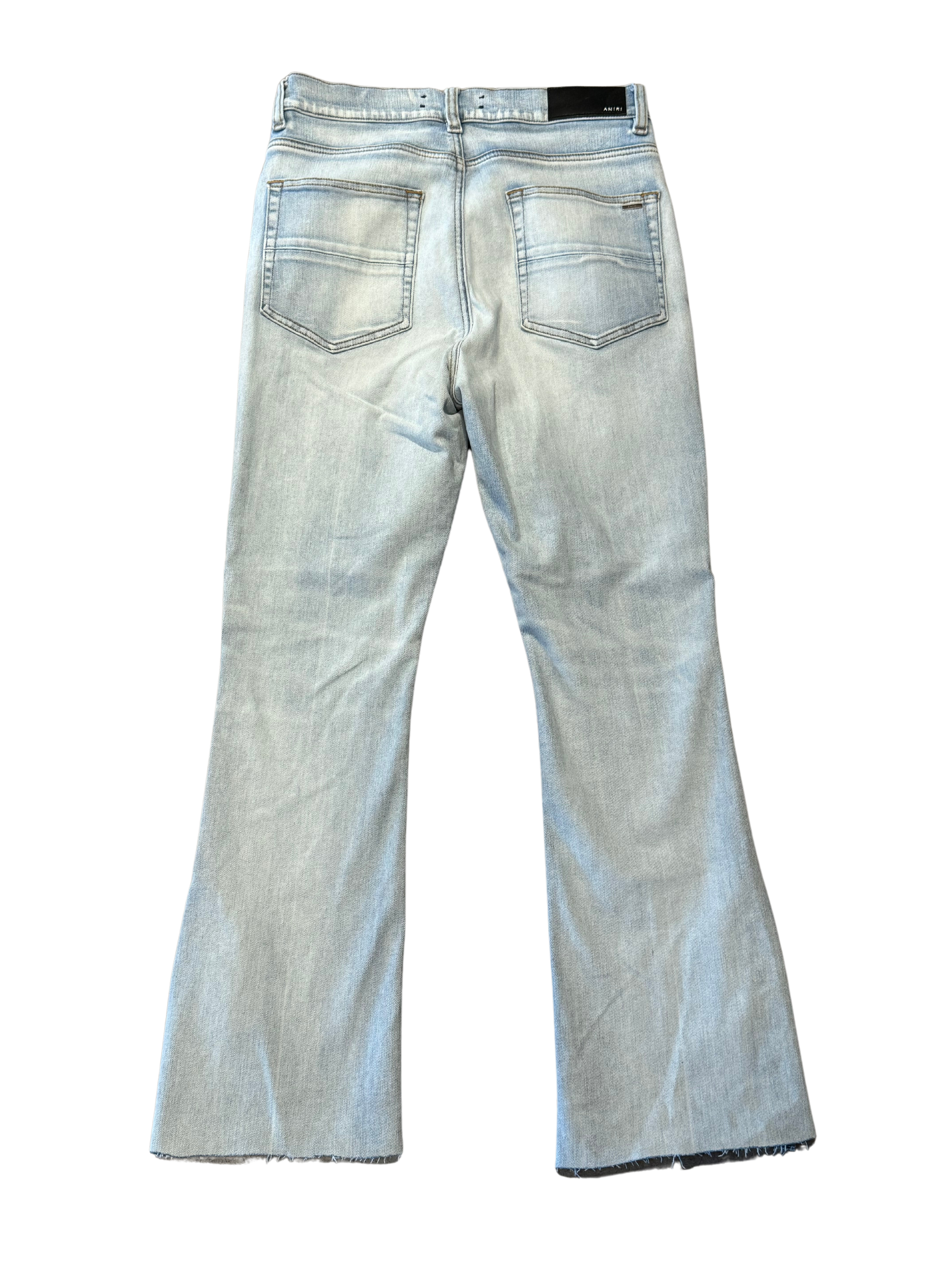 Amiri Side Logo Light Wash Flared Denim (Preowned)