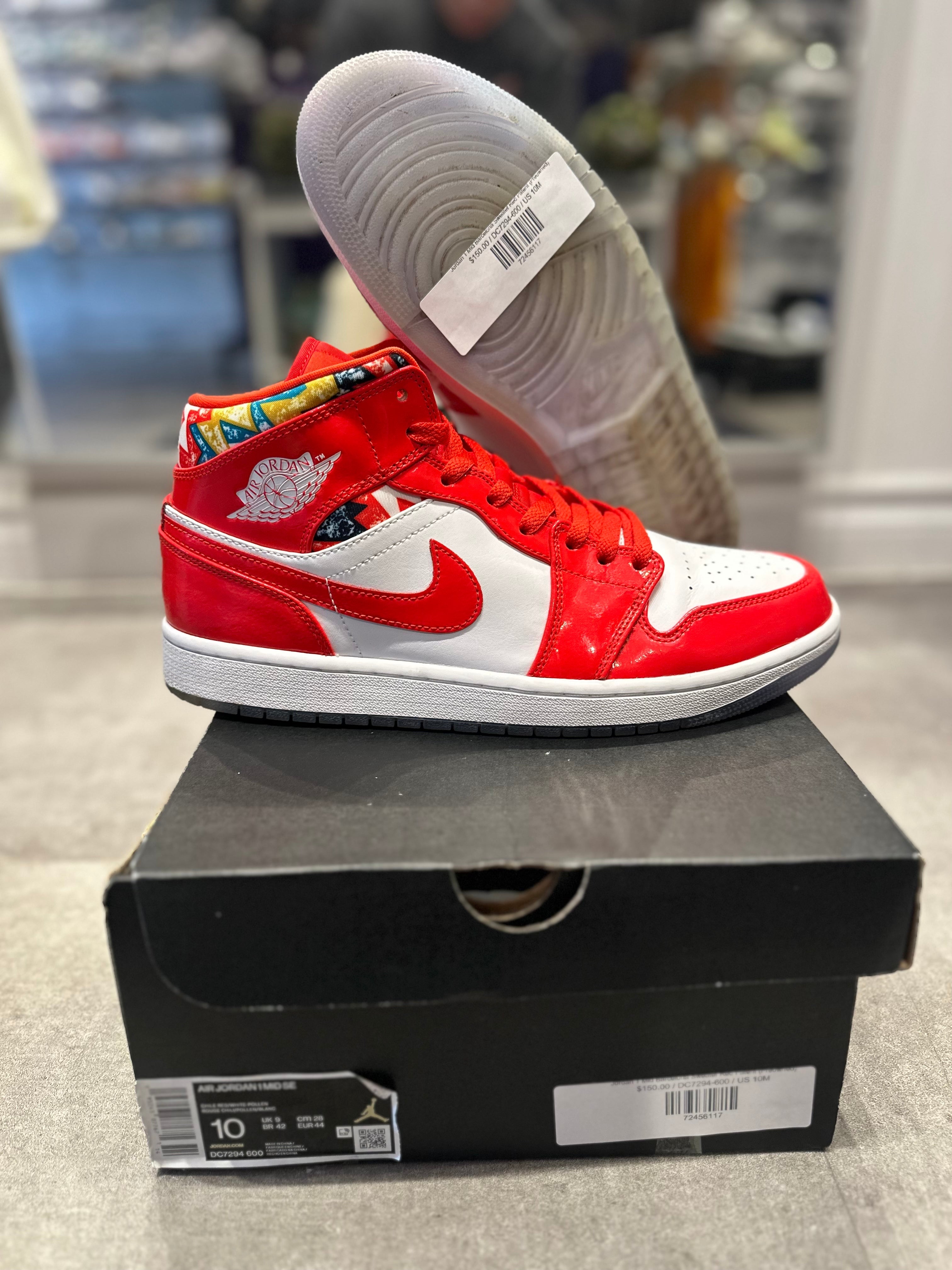 Jordan 1 Mid Barcelona Sweater Red Patent (Preowned)