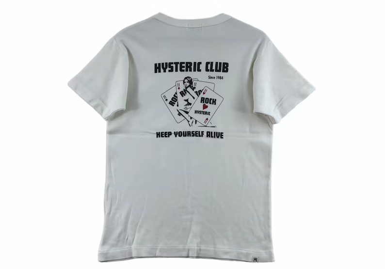 Hysteric Glamour Playing Cards Graphic Pocket T-Shirt White (Preowned)