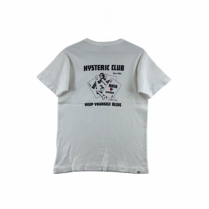 Hysteric Glamour Playing Cards Graphic Pocket T-Shirt White (Preowned)