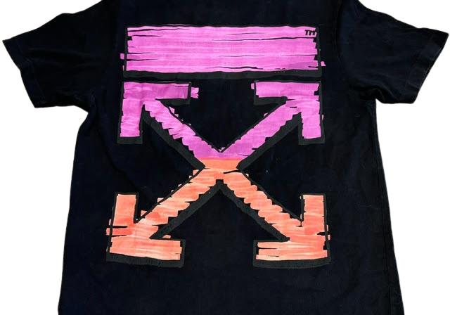 Off-White Cross Logo Paint Splatter T-Shirt Black (Preowned)