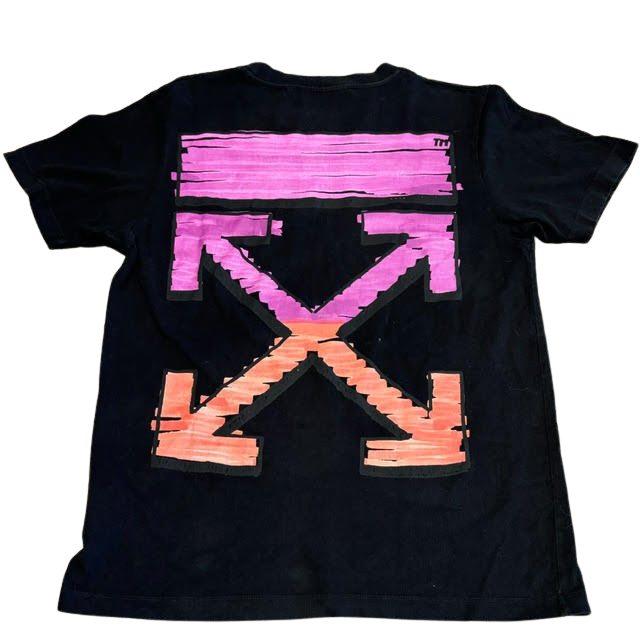 Off-White Cross Logo Paint Splatter T-Shirt Black (Preowned)