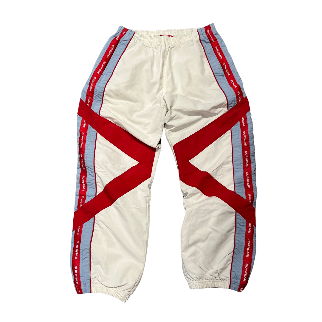 Supreme Cross Paneled Track Pant White (SS21) (Preowned)