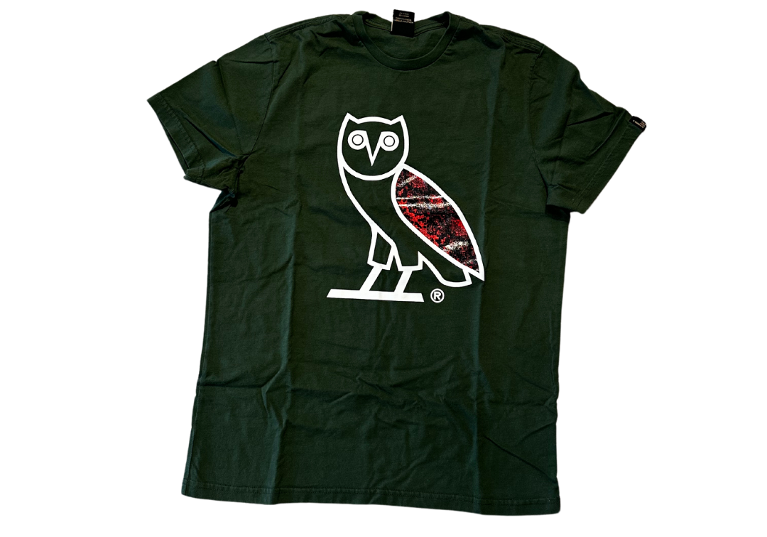 Ovo Red Snakeskin Owl Tee Green (Preowned)