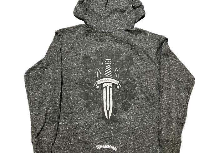 Chrome Hearts Dagger Zip-Up Hoodie Grey