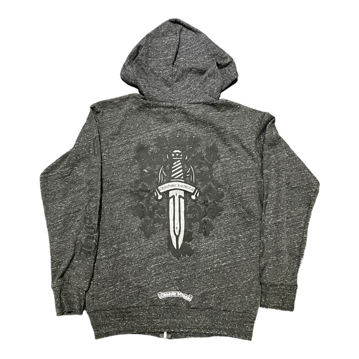 Chrome Hearts Dagger Zip-Up Hoodie Grey